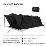 MOBI GARDEN Camping Tunnel Tent LS4 Wide Space Aden Non-membrane Black for 4-6 people