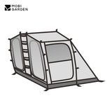 MOBI GARDEN Camping Tunnel Tent LS4 Wide Space Aden Non-membrane Black for 4-6 people
