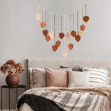 Macrame Tapestry Handmade Woven Macrame Leaf Feather Wall Hanging for Living Room Bedroom, Large Boho Wall Art Home Decor