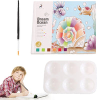 AOOKMIYA  Magic Water Coloring Book | Interesting Toddles Watercolor Book - 20 Pages Water Coloring Book Set with Brush Palette DIY Painti
