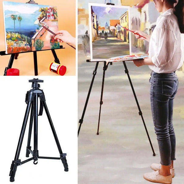 AOOKMIYA Metal Easel Angle Adjustable Free Lifting Stable Support Widened Bracket Painting Canvas Metal Easel School Supplies