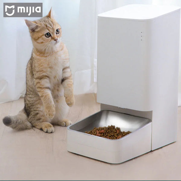 Mijia Intelligent Pet Automatic Feeding Machine 3.6L Large Capacity Stainless Steel for Cats Dogs Timed Feeding Implement