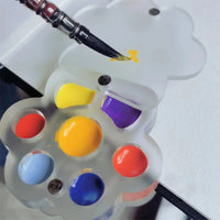 AOOKMIYA  Mini Cute Cat Claw Watercolor Paint Palette Tray Professional Empty Acrylic Water Color Paint Box For Painting Art Supplies