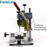 Mini furadeira de precisão cnc máquina de perfuração de mesa portátil perfurador de bancada b10 mandril metal madeira jade diy artesanato ferramenta