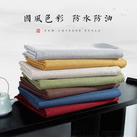 Modern minimalist solid color cotton linen dining table cloth waterproof and oil resistant