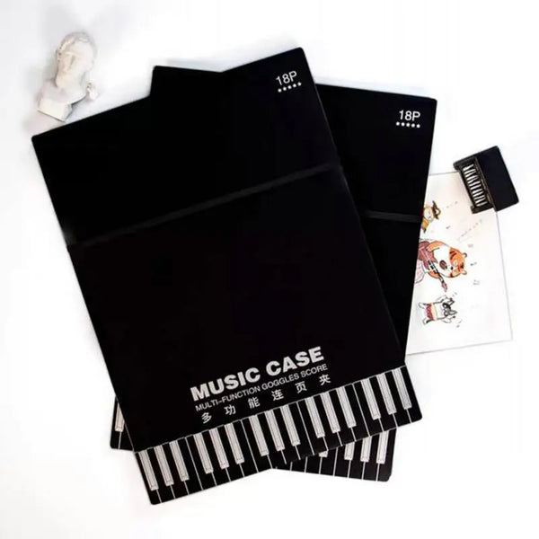 MoeTron-A4 Folder Sheet Music para Sheet Music Protector Case, Piano Music File Booklet, 8 Partição