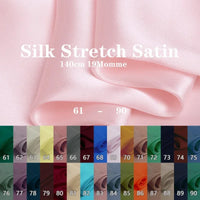 Mulberry Stretch Silk Charmeuse Fabric Cheongsam 90 Solid Colors Cloth Diy Sewing Silk Stretch Satin Free Shipping Handmade