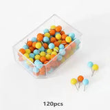 Multi Color Ball Push Pins, Cork Board, Photo Wall, Tachas Thumb, Pins De Desenho De Mapa De Madeira, 120Pcs