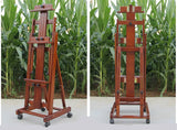 AOOKMIYA Multi-purpose wooden oil painting easel art sketch easel folding sketch box advertising display board with universal wheel