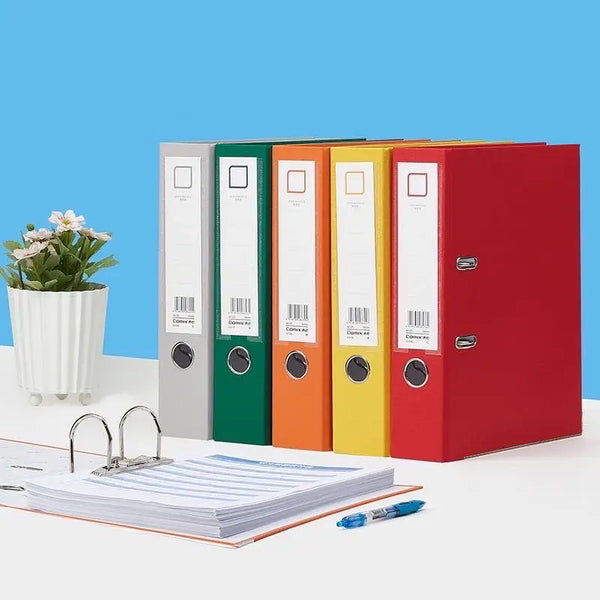 Multicolor Large Ring Binder, A4 Lever Arch File Folder para documentos, Organizador de anéis A4, Material de escritório