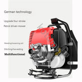 Multifuncional Garden Lawn Mower, Four-Stroke Mochila, Gasolina, Distribuição de Terra, Weeding Tools