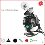 Multifuncional Garden Lawn Mower, Four-Stroke Mochila, Gasolina, Distribuição de Terra, Weeding Tools