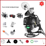 Multifuncional Garden Lawn Mower, Four-Stroke Mochila, Gasolina, Distribuição de Terra, Weeding Tools
