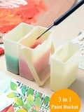 Multifuncional Pincel Lavadora, Pincel de Aquarela Empilhado Limpador, Balde de Pintura, Arte Suprimentos para Artista, 3 em 1