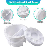 AOOKMIYA AOOKMIYA  Multifunction Round Brushes Washer Cleaner Artist Brush Basin Paint Brush Tub with Brush Holder & Lid Palette for School Student