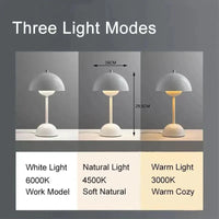 Mushroom Flower Bud LED Rechargeable Table Lamps Three Speed Adjustment Led Table Lamp For Room Home Decoration Gifts Table Lamp