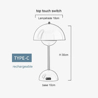 Mushroom Flower Bud LED Rechargeable Table Lamps Three Speed Adjustment Led Table Lamp For Room Home Decoration Gifts Table Lamp