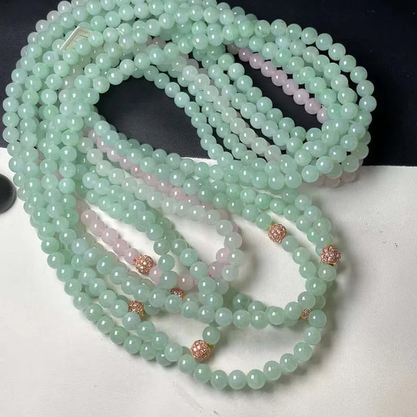 AOOKMIYA Myanmar Natural A- Level Jade Women's Jewelry Bean Color Necklace Neck Accessories Ornament with Certificate