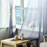 NAPEARL Gradient Tulle Curtain Window Modern Bedroom for Living Room Voile Solid Color Sheer Yarn Panel Kitchen Ready Made