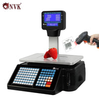 NVK TMA 30kg Smart Digital Barcode Scales With Printer Weighing Balance 15kg Receipt Bill Label Support Spanish Arabic Scale