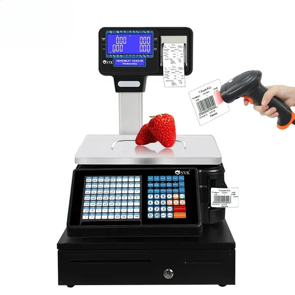 NVK TMA Label Printing Weighing Scale Barcode Receipt Print Supermarket 30kg Digital Price Computing Machine Scale 30kg