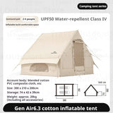 Naturehike Air 6.3 Inflatable Tent Large Space 2-4 Peoples Free Construction Cotton Camping Outdoor Hiking Tent With Air Pump