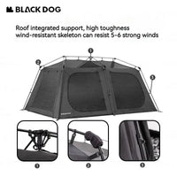 Naturehike BLACKDOG Camping Tent Automatic One-touch Dome Cabin Tent Outdoor Travel W/ Projection Screen Waterproof 5-8 Person