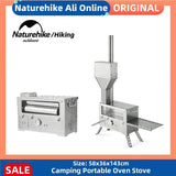 Naturehike Camping Woodstove Outdoor Pellet Heater Picnic Stove Built in Oven Foldable Stove Legs Stainless Steel Camp Equipment
