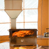 Naturehike Camping Woodstove Outdoor Pellet Heater Picnic Stove Built in Oven Foldable Stove Legs Stainless Steel Camp Equipment