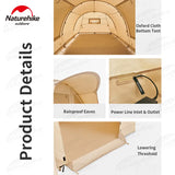 Naturehike Eaves Outdoor Camping Waterproof Cotton Tunnel Tent 4 Persons Portable 1 Bedroom 1 Living Room 10㎡ Large Space Tent