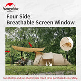 Naturehike Eaves Outdoor Camping Waterproof Cotton Tunnel Tent 4 Persons Portable 1 Bedroom 1 Living Room 10㎡ Large Space Tent