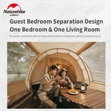 Naturehike Eaves Outdoor Camping Waterproof Cotton Tunnel Tent 4 Persons Portable 1 Bedroom 1 Living Room 10㎡ Large Space Tent