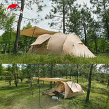 Naturehike Eaves Outdoor Camping Waterproof Cotton Tunnel Tent 4 Persons Portable 1 Bedroom 1 Living Room 10㎡ Large Space Tent