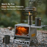 AOOKMIYA Naturehike Winter Multifunction Fire Wood Stove Outdoor Camping Lightweight Portable Firewood Heater Stove Cookware Wood Furnace