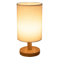New Linen Table Lamp Touch Control LED Linen Night Lamp w/Warm White Light Linen Nightstand Lamp USB Powered Wooden Beside Lamp