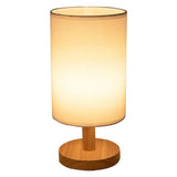 New Linen Table Lamp Touch Control LED Linen Night Lamp w/Warm White Light Linen Nightstand Lamp USB Powered Wooden Beside Lamp