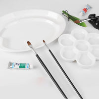 AOOKMIYA  New Round Paint Palette Tray Imitation Porcelain for Oil Watercolor Gouache Craft DIY Art Painting Easy To Wash White Palette