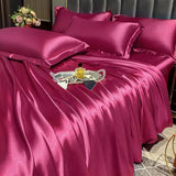 AOOKMIYA Nordic Mulberry Silk Bedding Set with Duvet Cover Bed Sheet Pillowcase Luxury Couple Single Double Summer 1/2 People Bedsheet