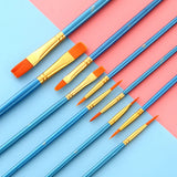 Nylon Arte Pincéis para Artista, Aquarela Profissional Acrílico, Punho De Madeira Pintura Suprimentos, Papelaria Roxo, 10 PCs