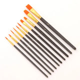 Nylon Arte Pincéis para Artista, Aquarela Profissional Acrílico, Punho De Madeira Pintura Suprimentos, Papelaria Roxo, 10 PCs