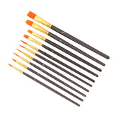 Nylon Arte Pincéis para Artista, Aquarela Profissional Acrílico, Punho De Madeira Pintura Suprimentos, Papelaria Roxo, 10 PCs