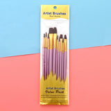 Nylon Arte Pincéis para Artista, Aquarela Profissional Acrílico, Punho De Madeira Pintura Suprimentos, Papelaria Roxo, 10 PCs