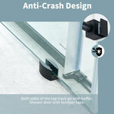 O01-Frameless Sliding Glass Shower Doors 60" Width x 76"Height with 5/16"(8mm) Clear Tempered Glass Bathroom American Design