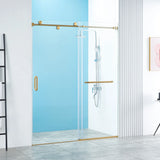 O01-Frameless Sliding Glass Shower Doors 60" Width x 76"Height with 5/16"(8mm) Clear Tempered Glass Bathroom American Design