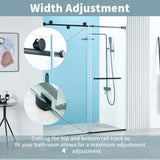 O01-Frameless Sliding Glass Shower Doors 60" Width x 76"Height with 5/16"(8mm) Clear Tempered Glass Bathroom American Design