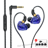 OLAF 3.5mm L Bending Plug Wired Headphones HIFI Bass Earphone in-Ear Headset Gamer Handsfree Earbuds For Xiaomi Huawei Samsung