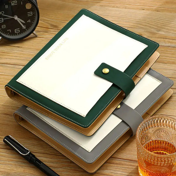 Office Supplies PU Leather Spiral Notebook A5 Binder Loose Leaf Leather Notebook A5 For School
