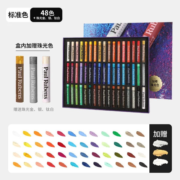 Paul Rubens Oil Pastels 48 Colors Oil Pastel 3 White Soft and Vibrant for  for sale online