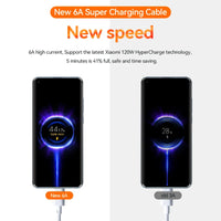Original Xiaomi 6A Usb Type C Cable Charger 120w Turbo Tipo Fast Charging For Mi 13 12 11 10 Pro ultra Poco x3 Redmi Note K50 40