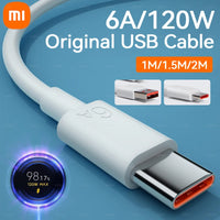 Original Xiaomi 6A Usb Type C Cable Charger 120w Turbo Tipo Fast Charging For Mi 13 12 11 10 Pro ultra Poco x3 Redmi Note K50 40